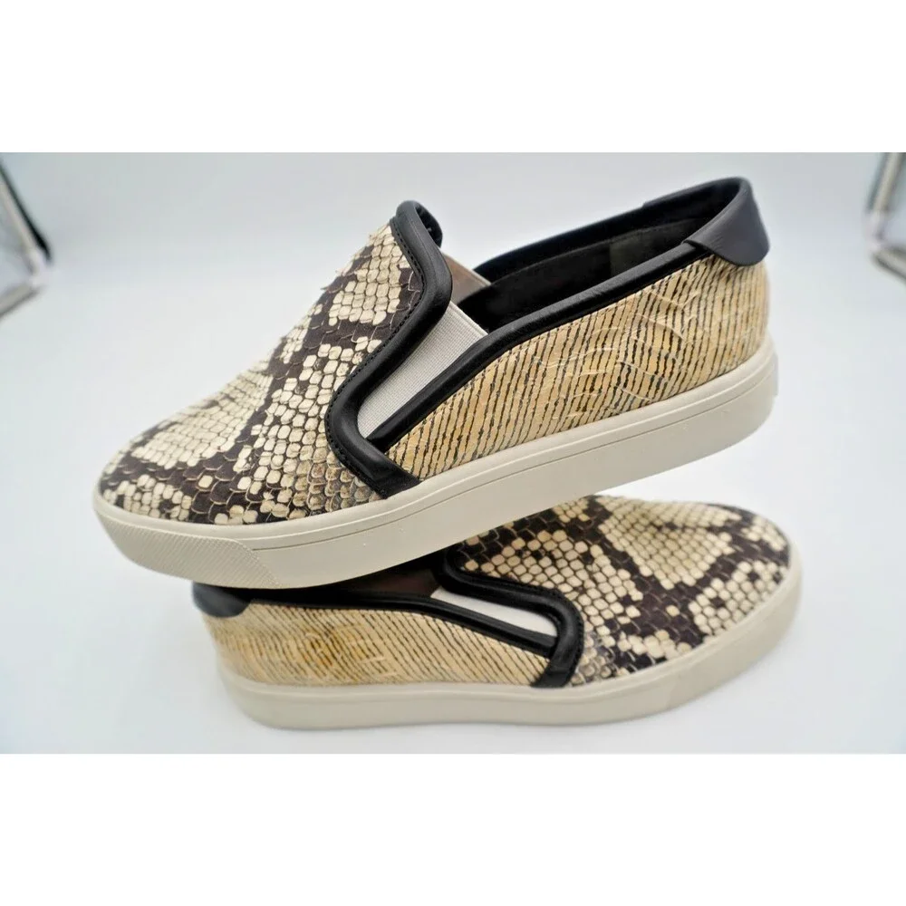 Vince  Women's Size 6.5 Blair Snakeskin Embossed Leather Slip-On ComfortSneakers
